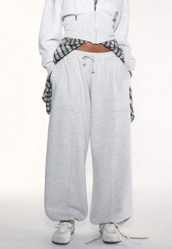 barreljoggingbroek van fleece met stoppers