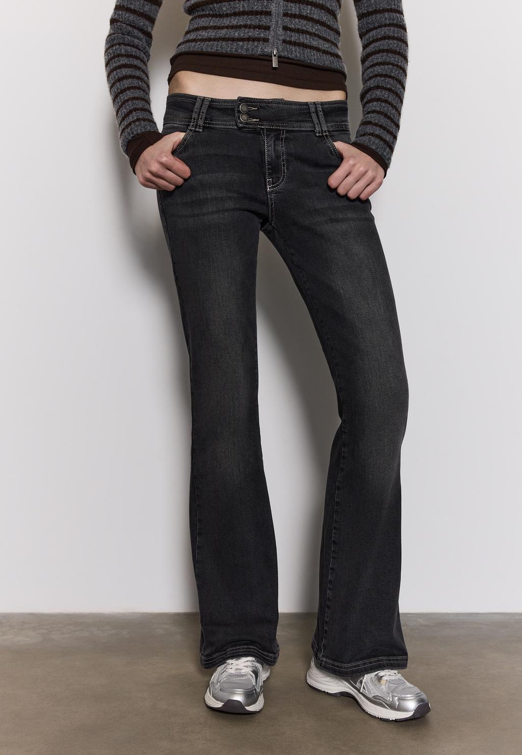 Low-rise bootcut jeans with studs