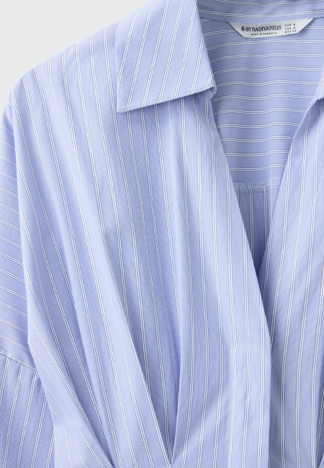 Pleated poplin shirt — Sky blue