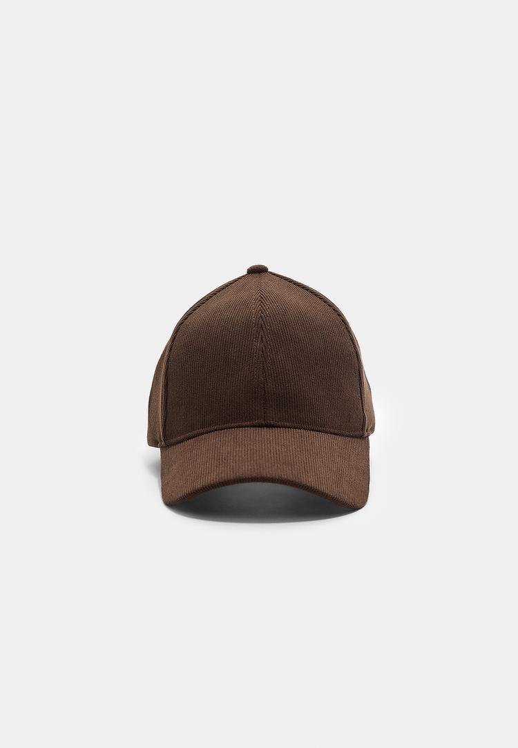 Stradivarius Základná Čiapka S Textúrou Brown Os