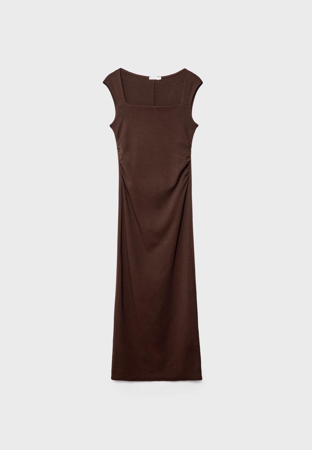 Vestido midi escote cuadrado