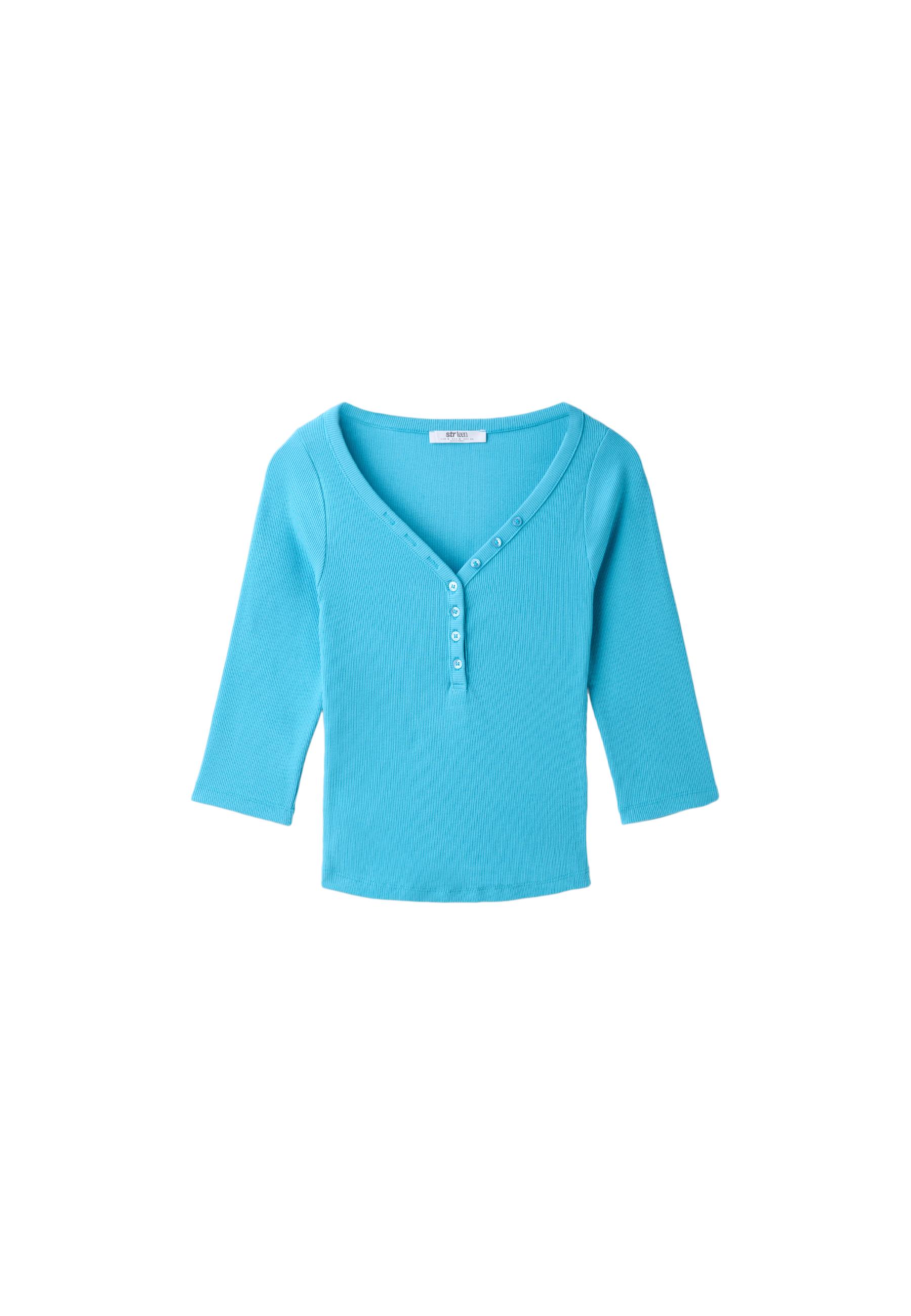 Henley T-shirt — Turquoise