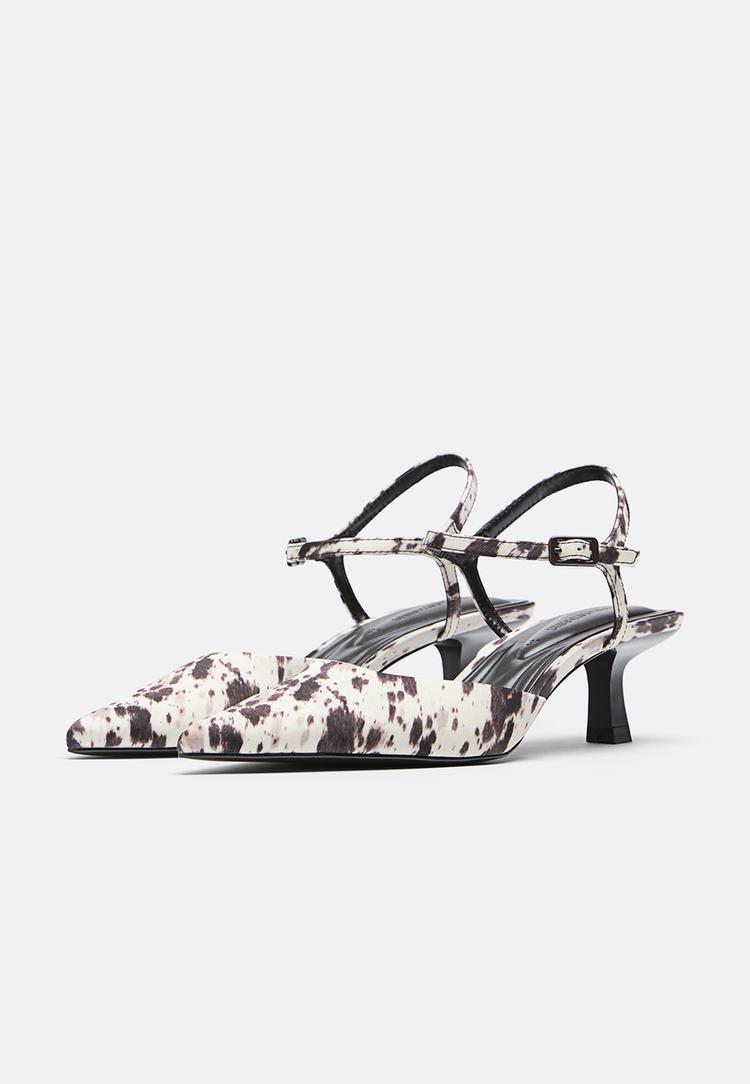 decollete con tacco e stampa