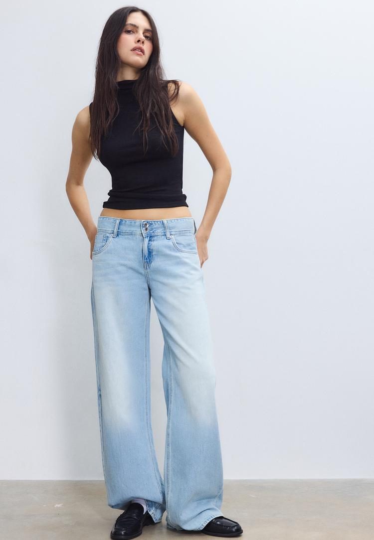 Stradivarius Αμάνικη Μπλούζα Με Γιακά-Κασκόλ Μαύρο L