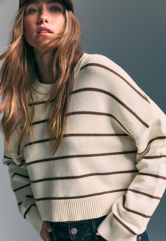 jersey punto crop rayas