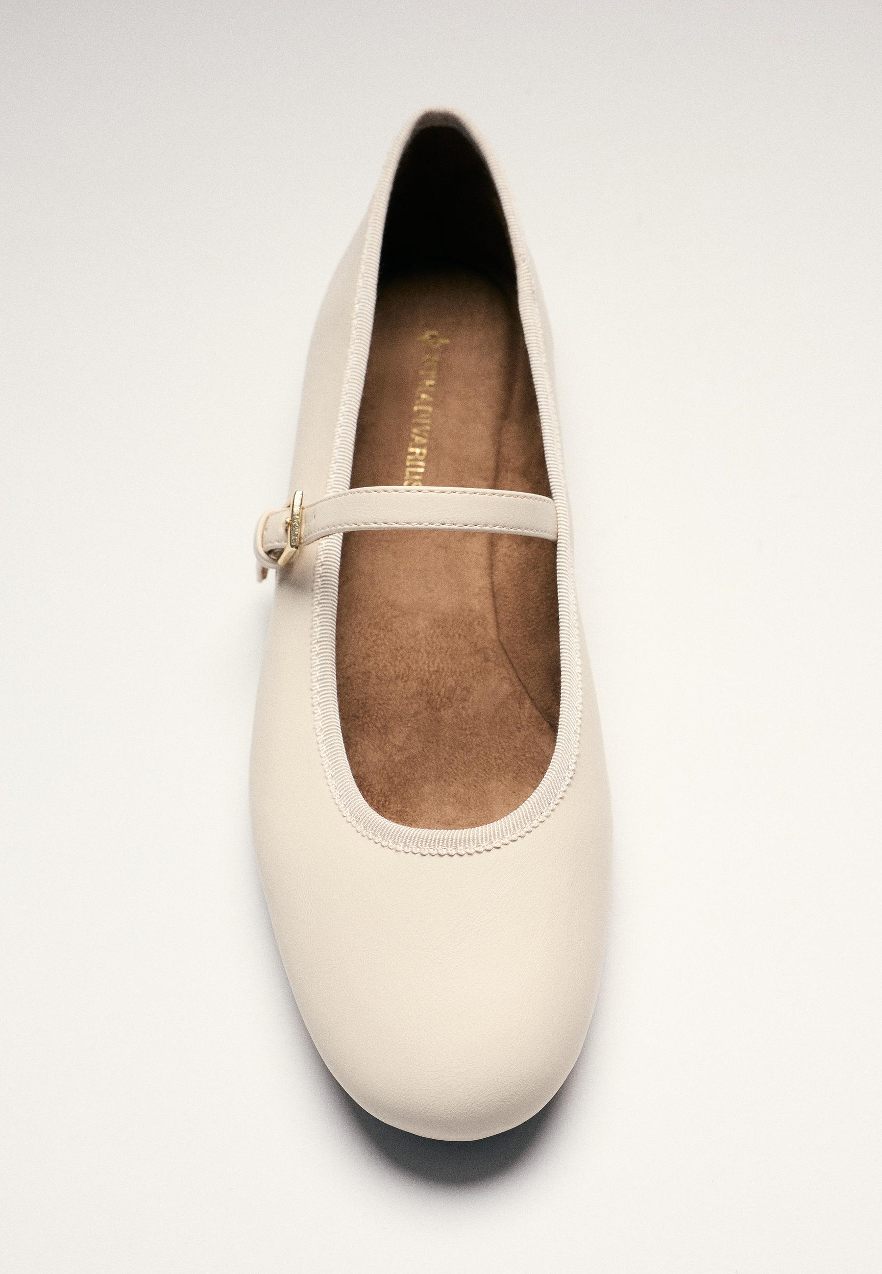 Basic Mary Jane ballet flats — ECRU