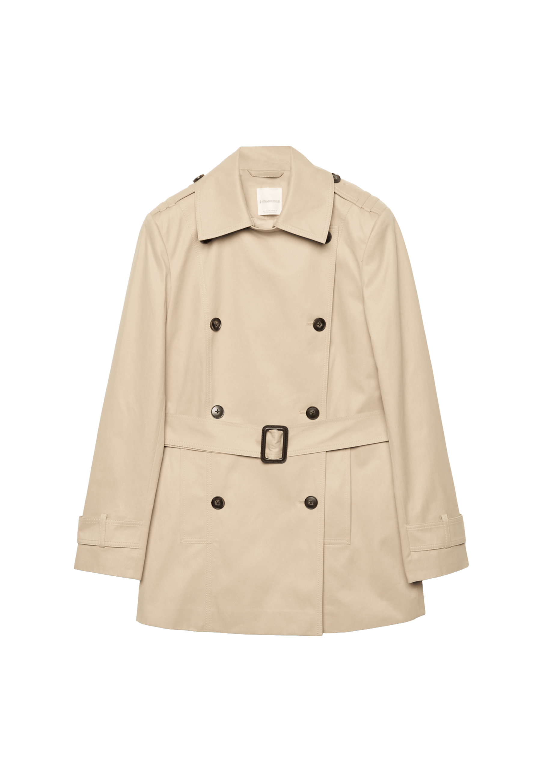 Short basic trench coat — Stone
