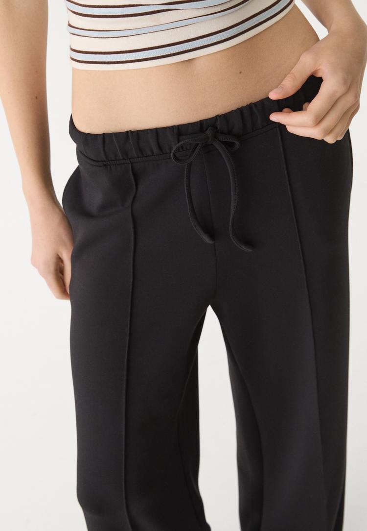 pantalon wide leg nervio tacto suave