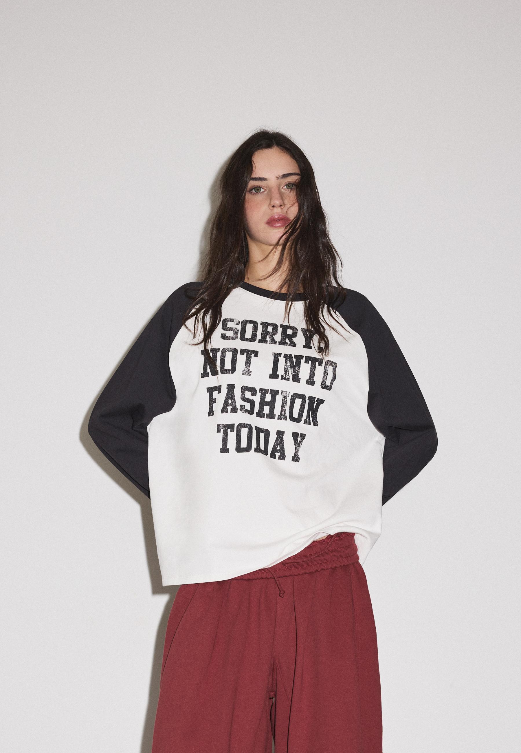 Long sleeve positional raglan T-shirt — Black