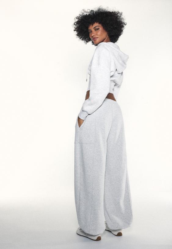 barreljoggingbroek van fleece met stoppers