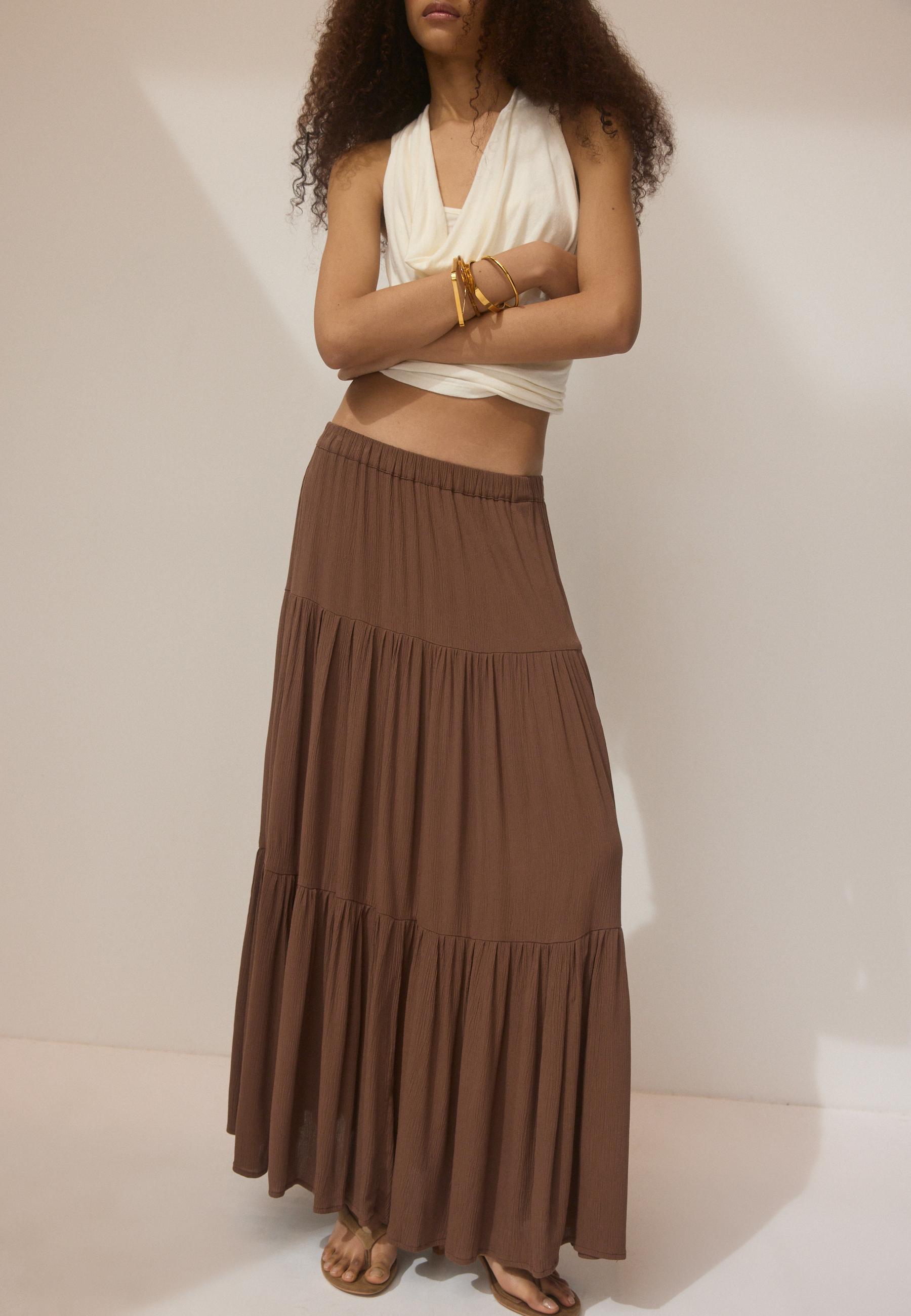 Boho midi skirt — Brown