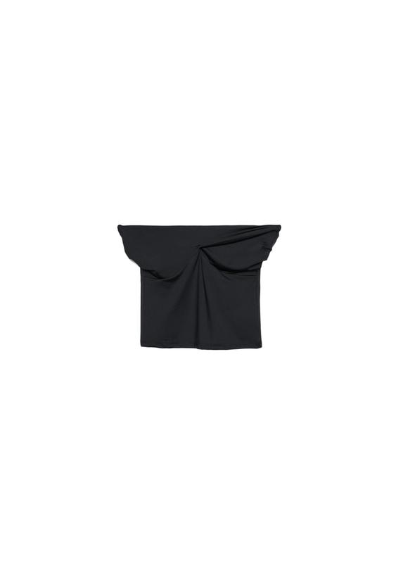 Düğüm detaylı poliamid bandeau top