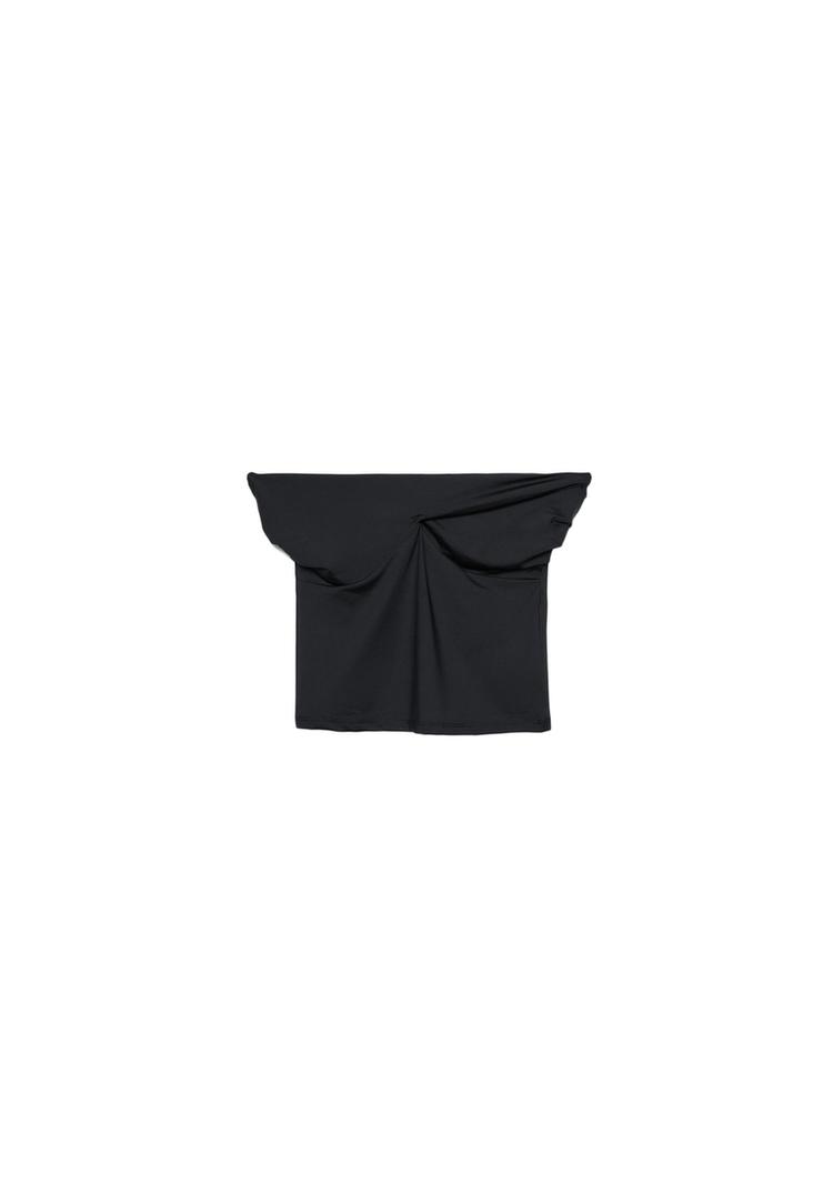 Düğüm detaylı poliamid bandeau top_0