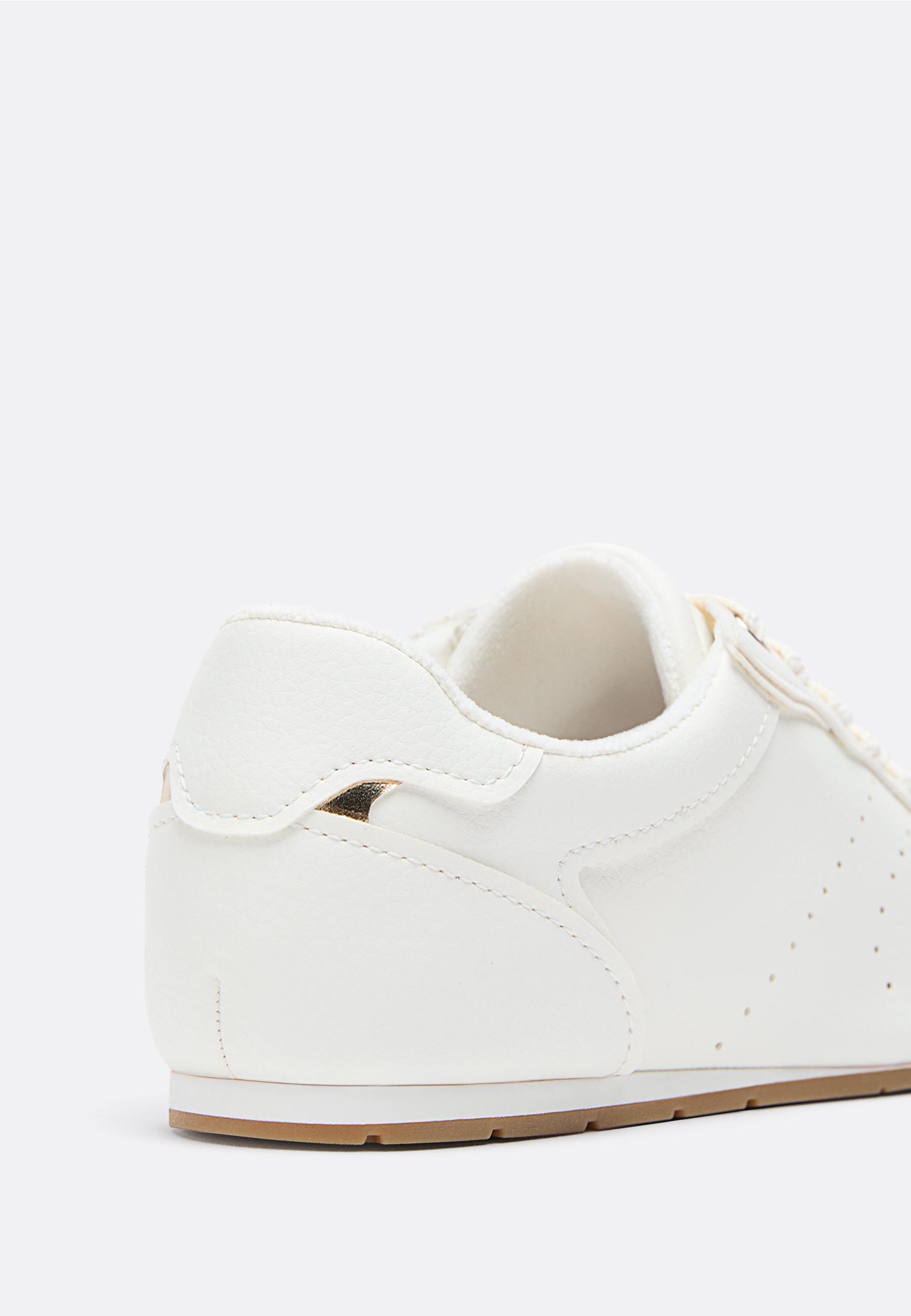 Soft flat-sole trainers — WHITE