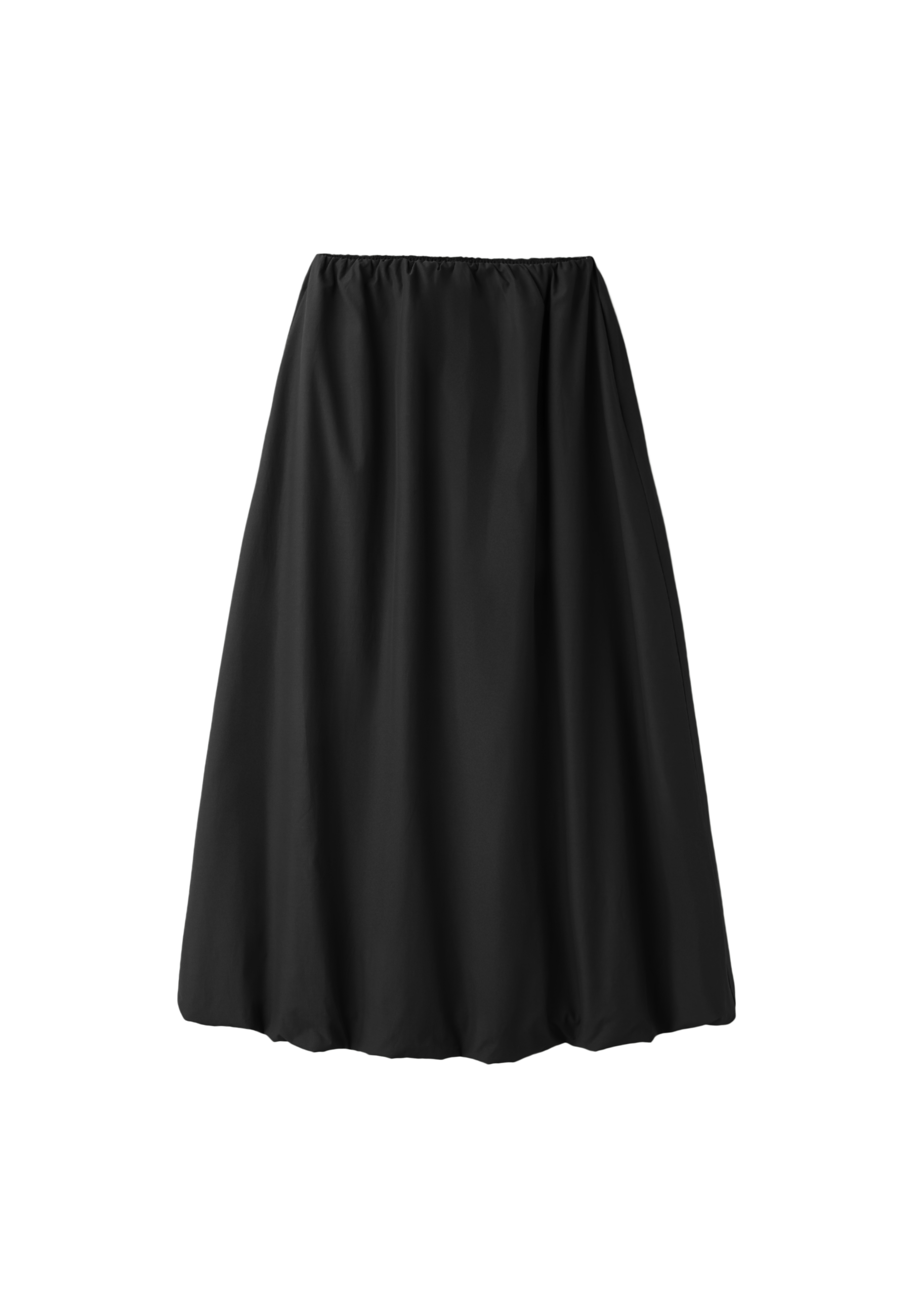 Poplin balloon maxi skirt — Black