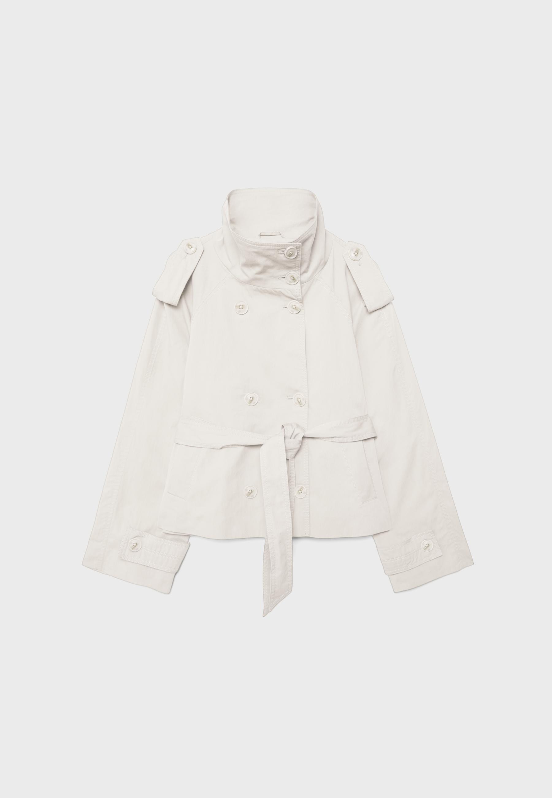 High-neck trench coat with belt — Ice
