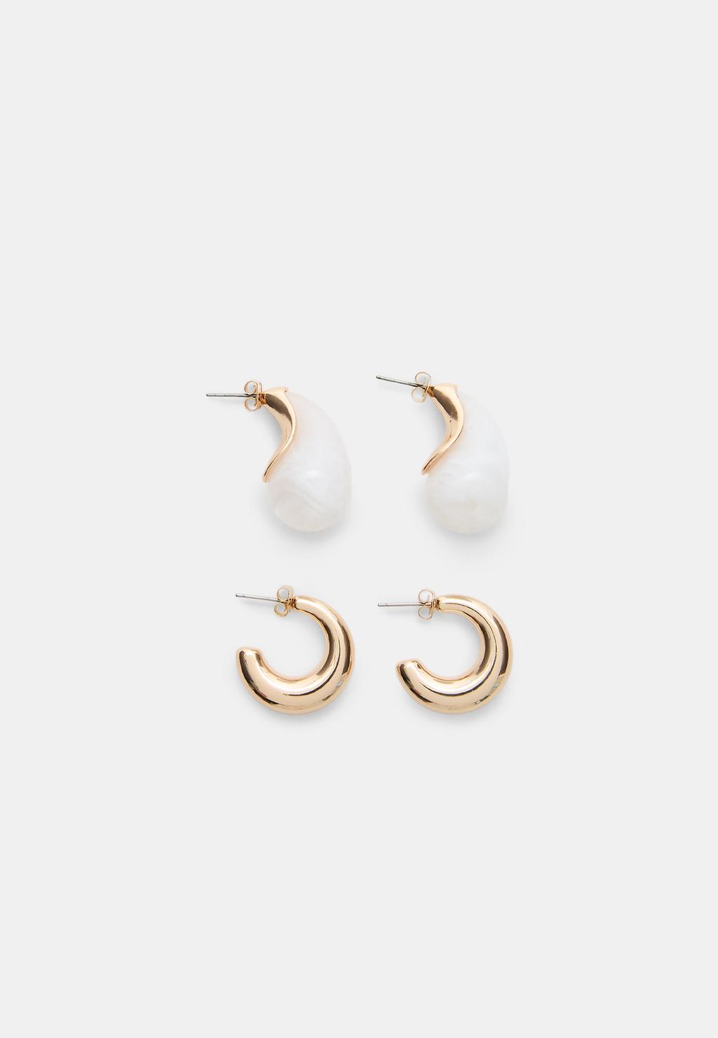 Set 2 pendientes gota y aros