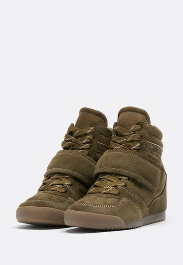 Trainers with hidden wedge — KHAKI  3