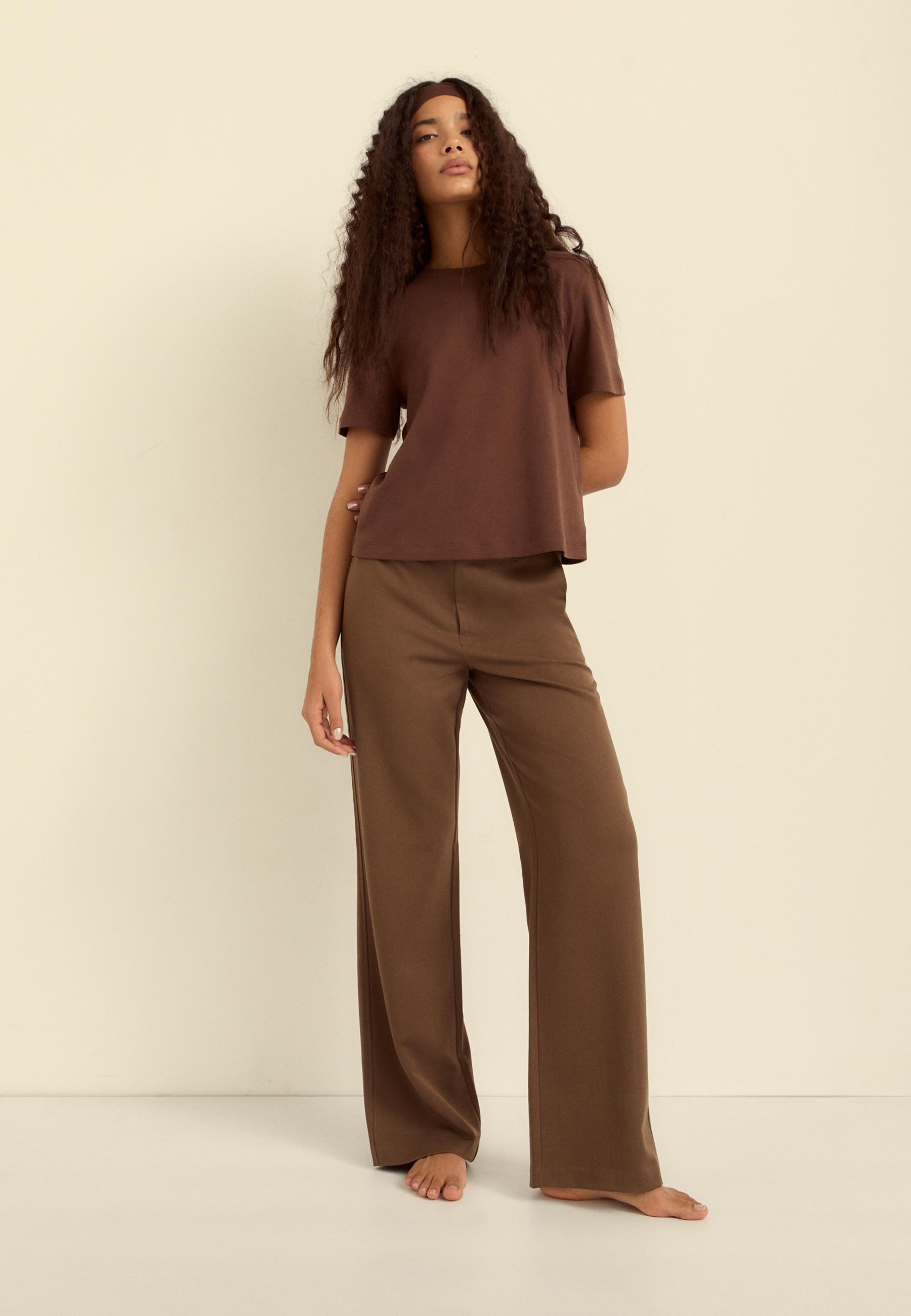B01 Heavyweight regular fit basic T-shirt — Brown