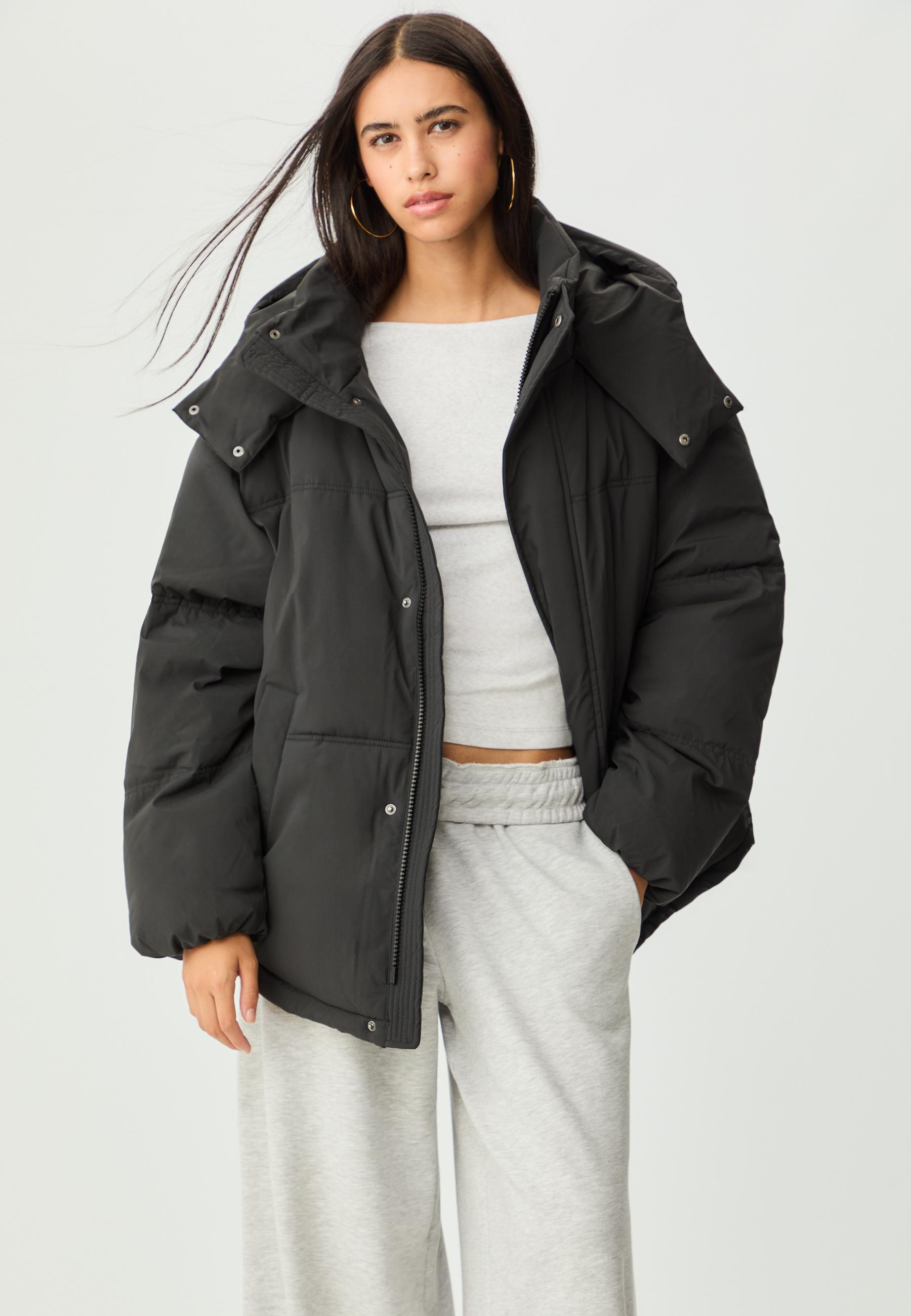 Oversize kapüşonlu dolgulu ceket - Görsel 2