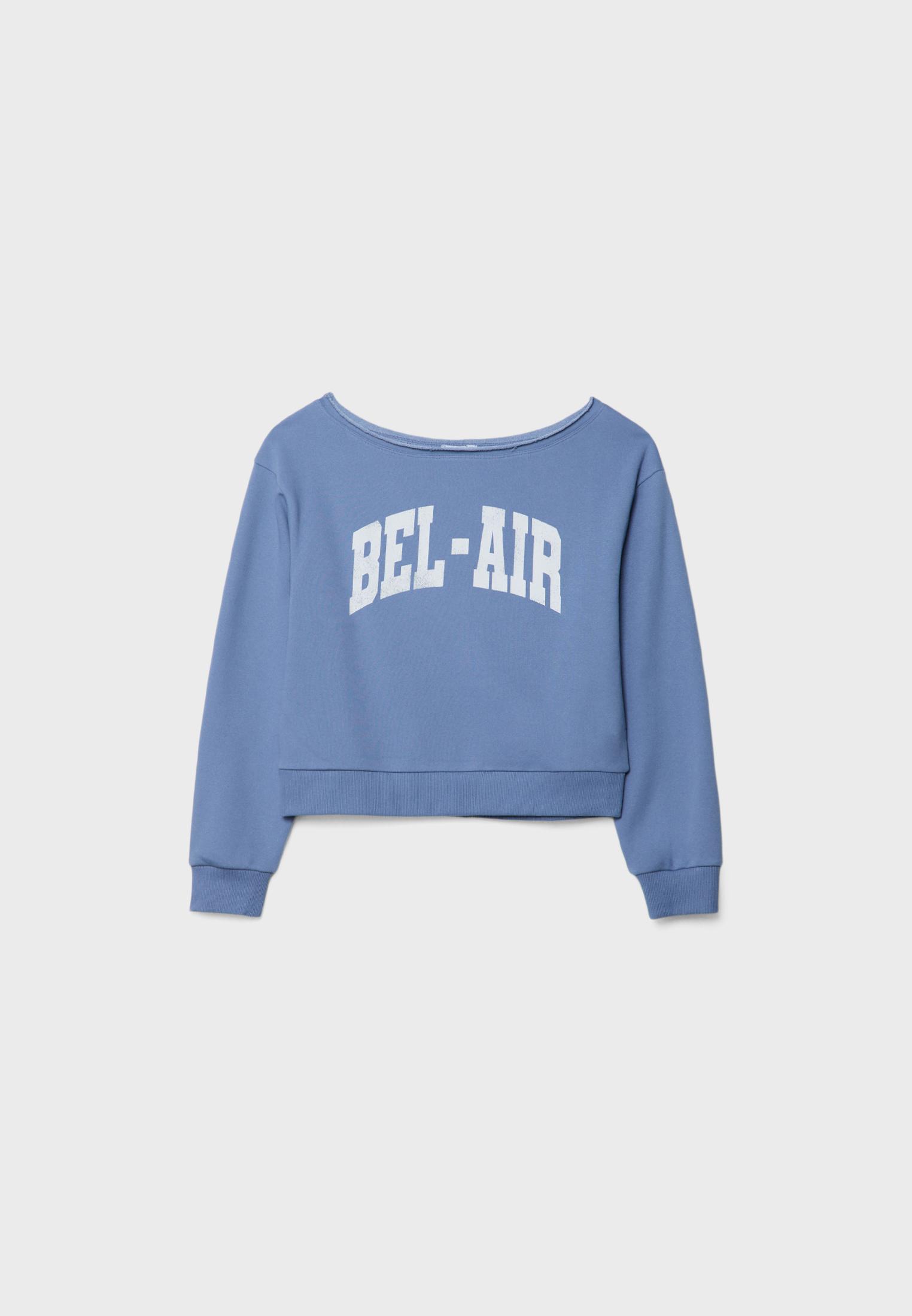 Cropped blue sweatshirt on sale