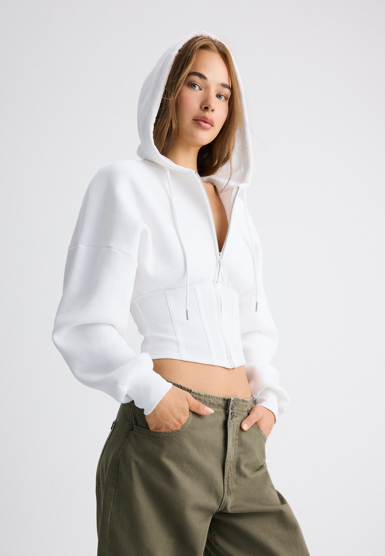 Corset hoodie — Ecru