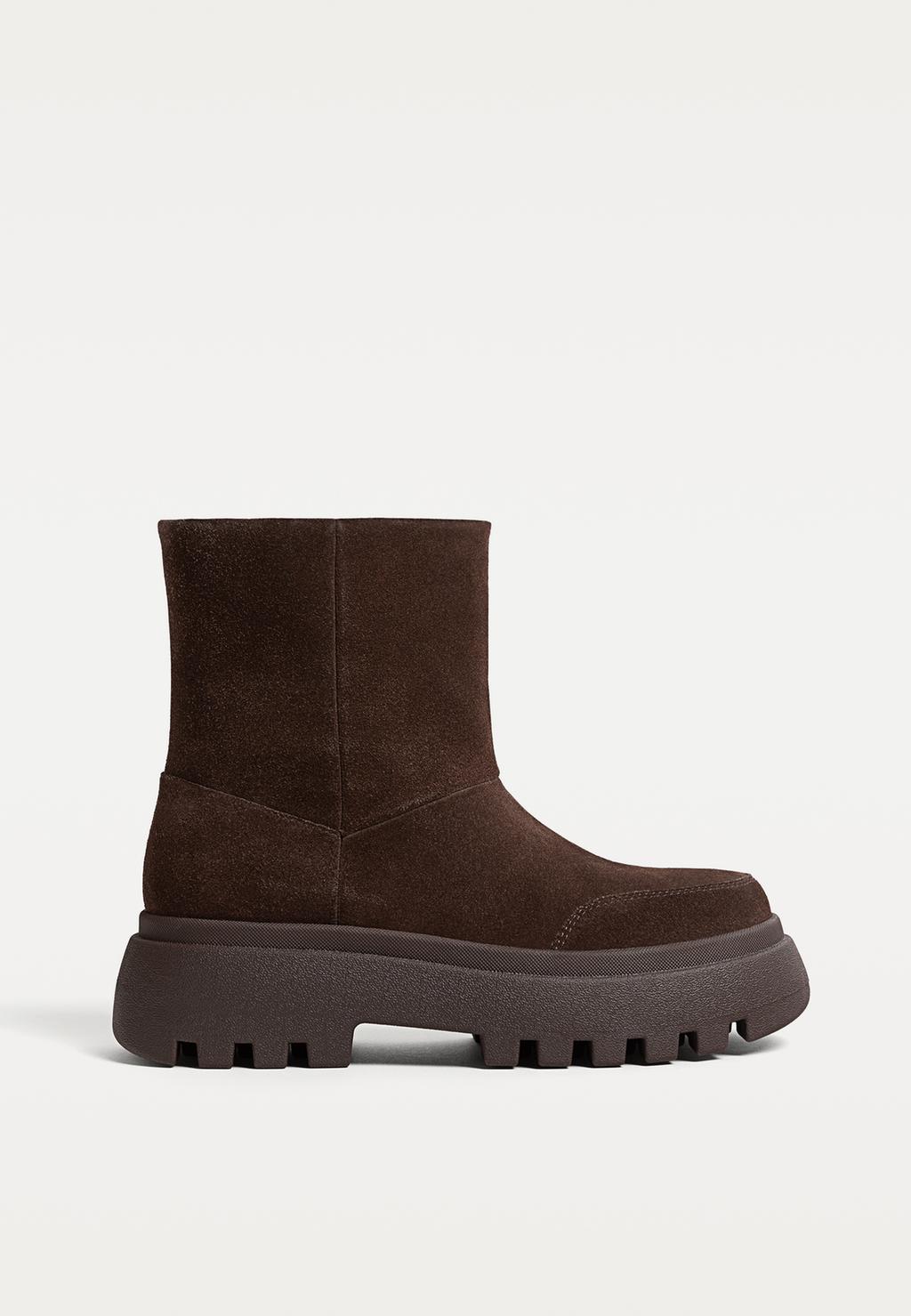 Bottines track cuir