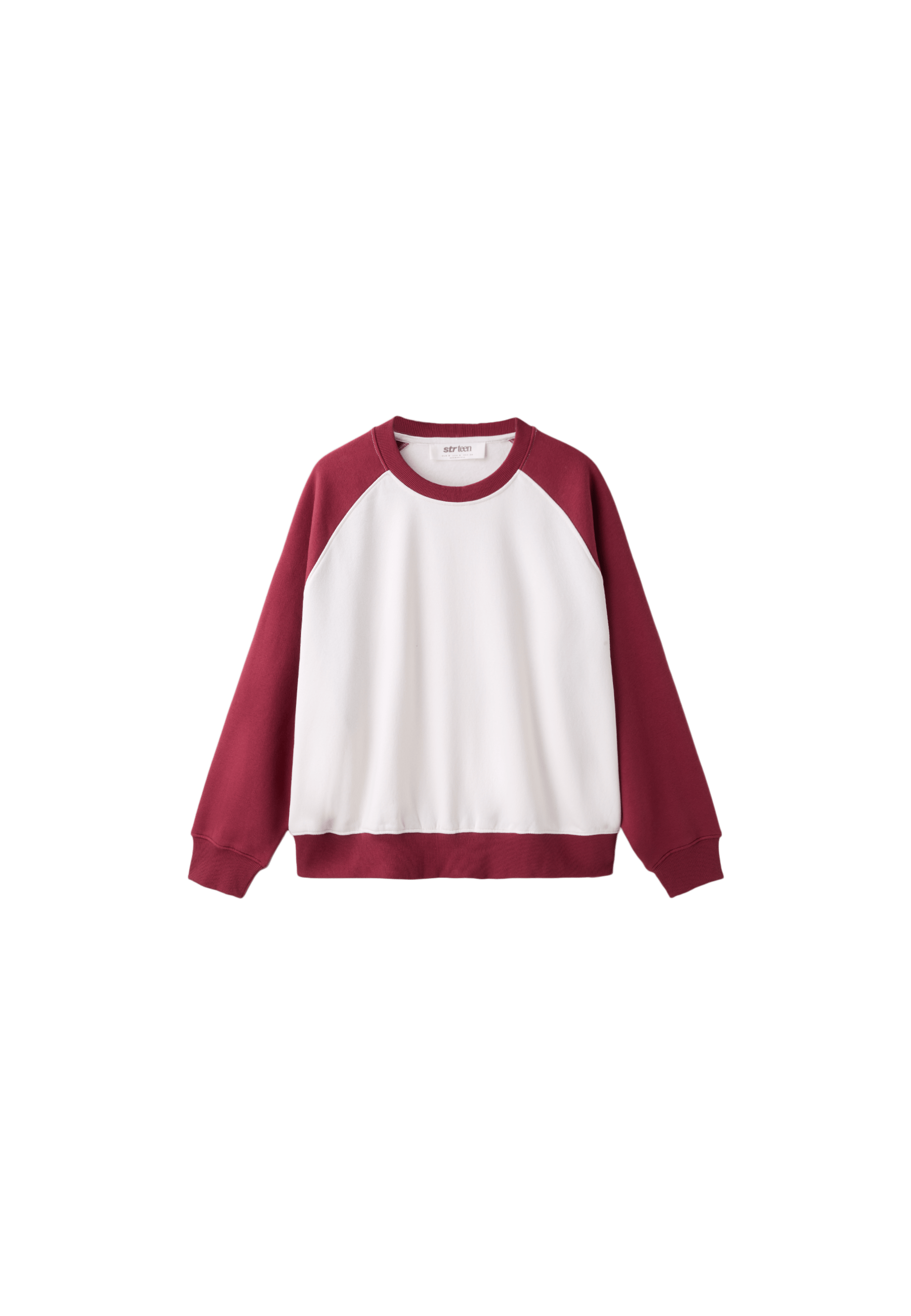 Contrast cropped sweatshirt — Dark red