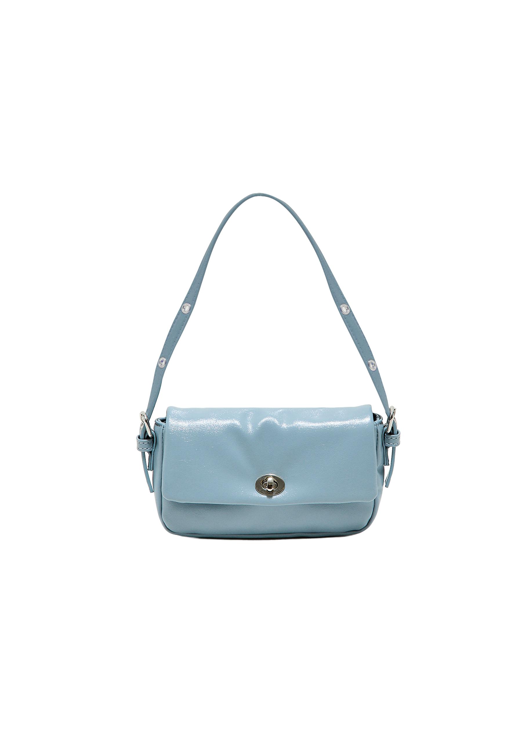 Mini crinkled effect shoulder bag — Sky blue