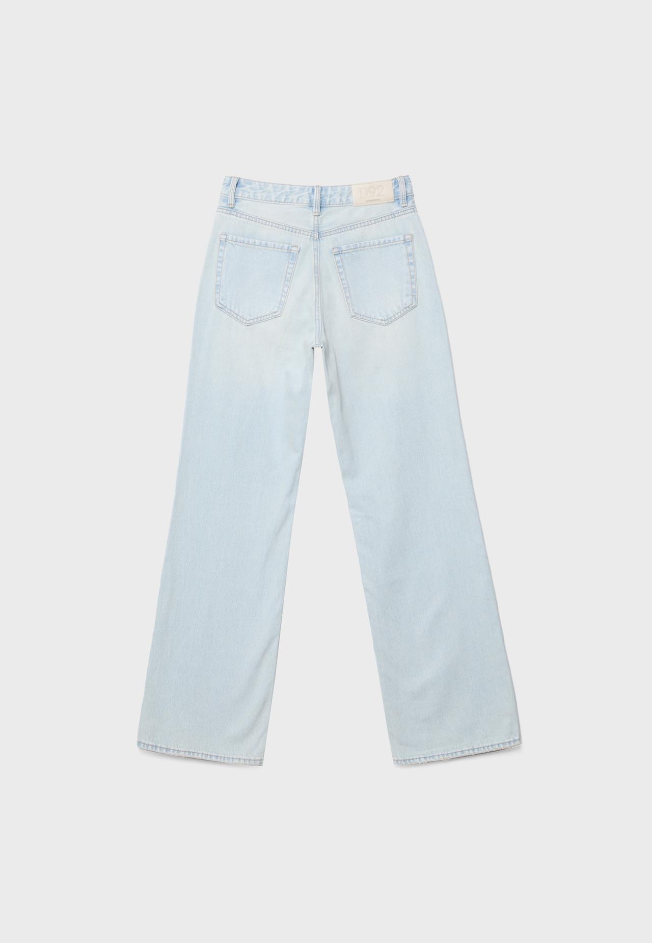 D92 Ripped straight wide-leg jeans — LIGHT BLEACH