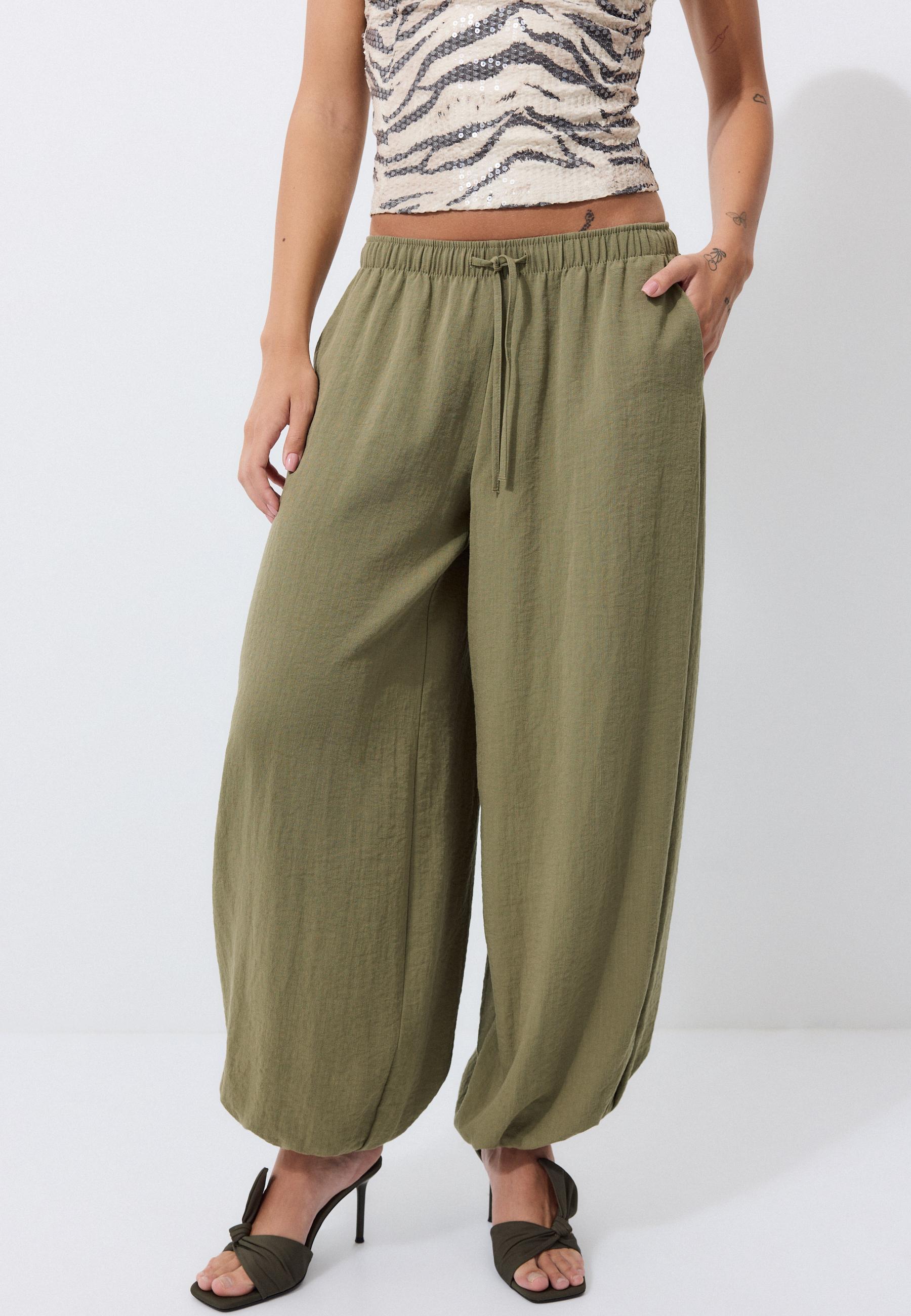 Flowy sarouel trousers — Khaki