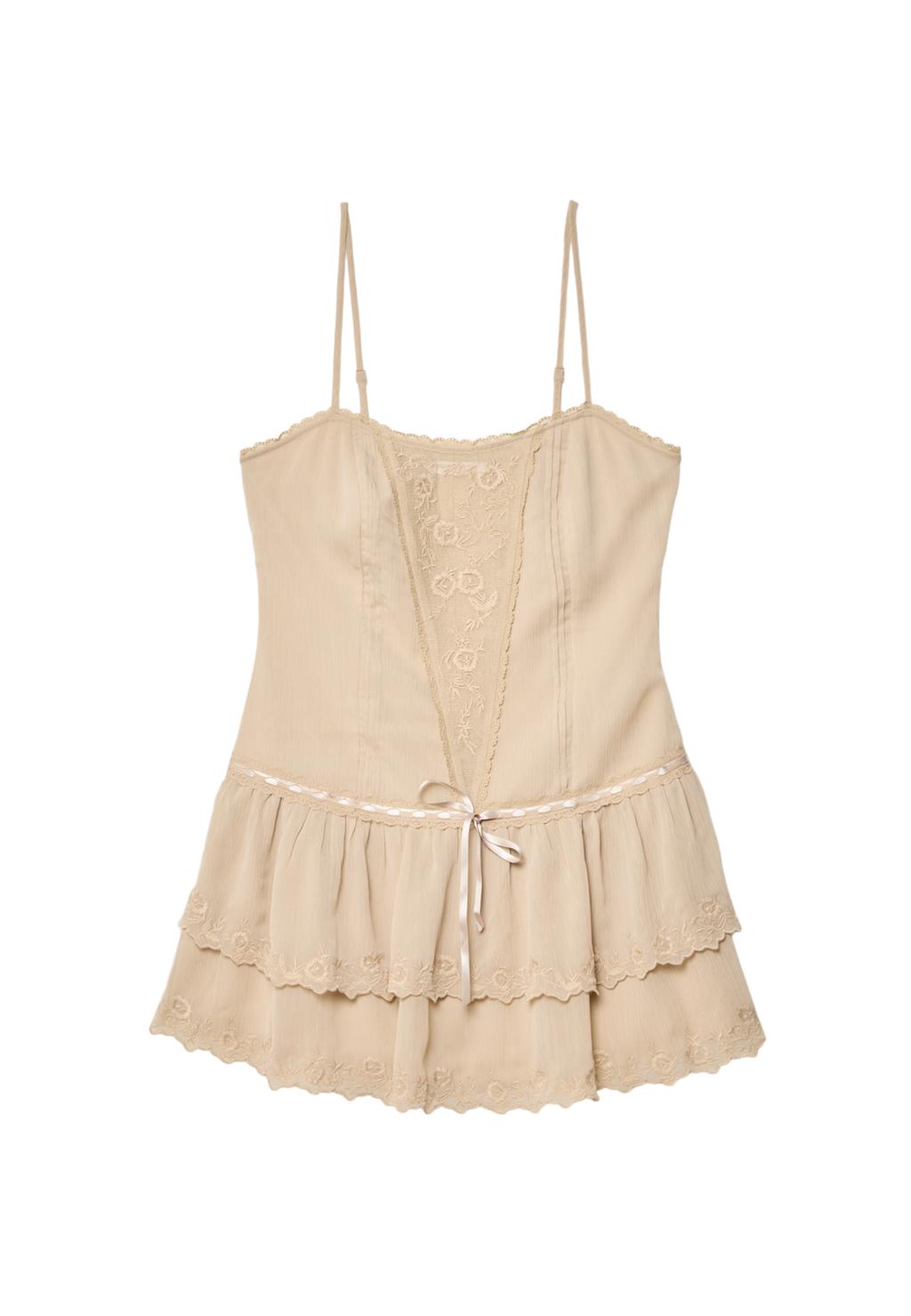 Short flowing ruffled dress