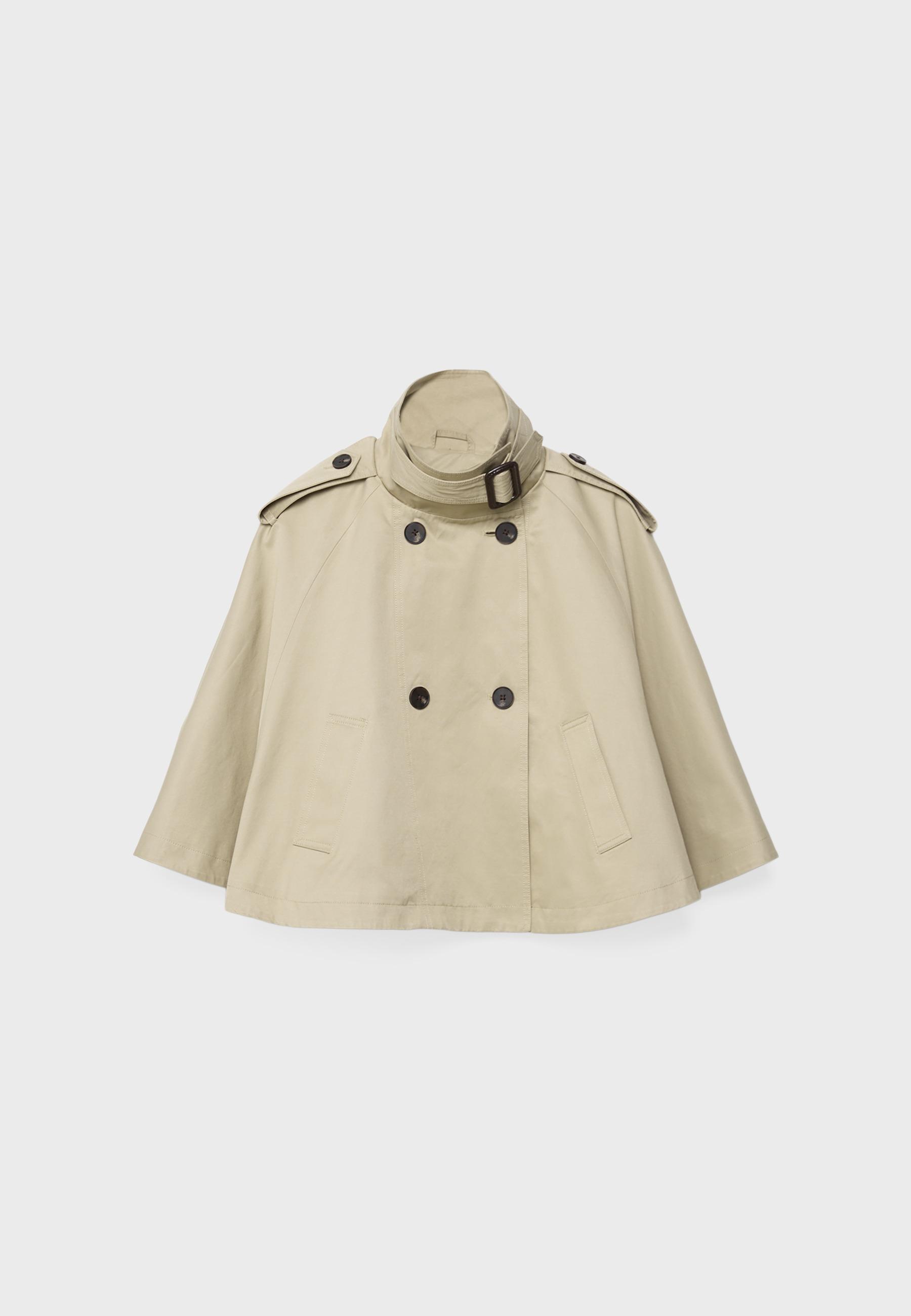 Cape trench coat — Stone