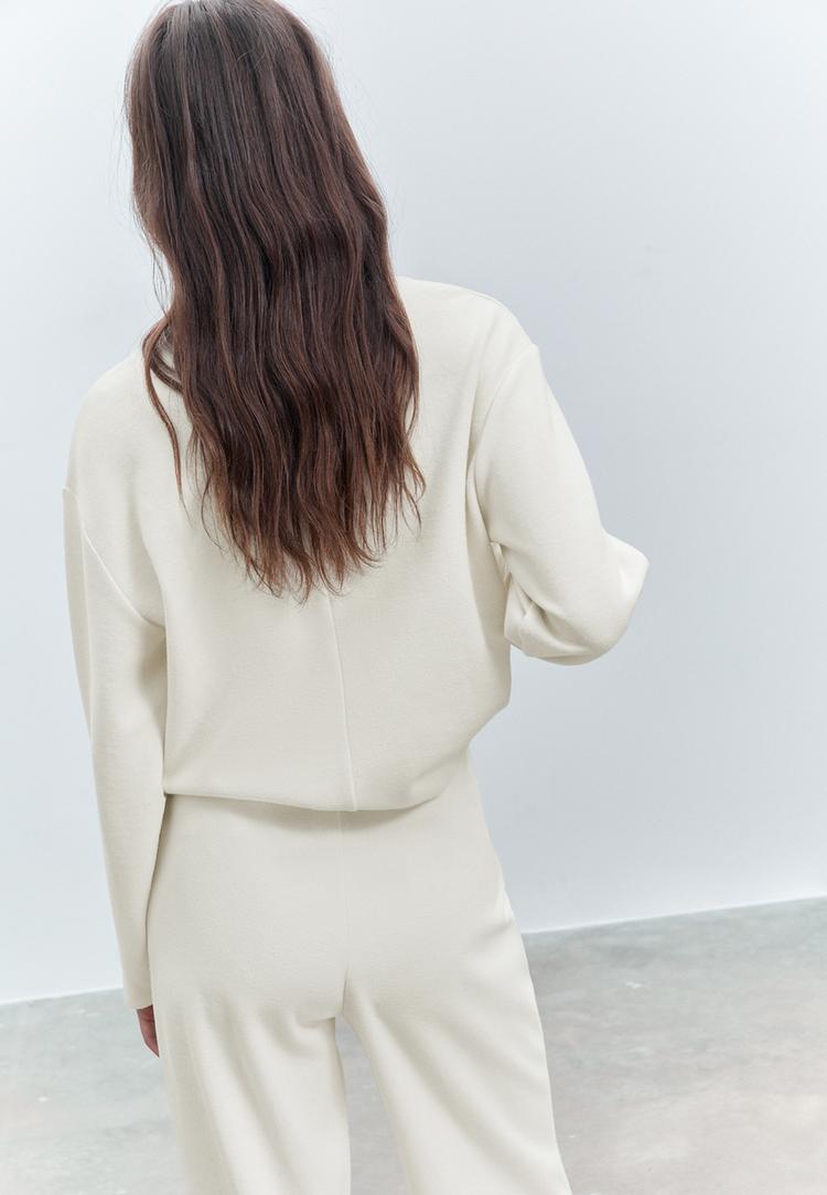 t shirt in maglia con collo rotondo