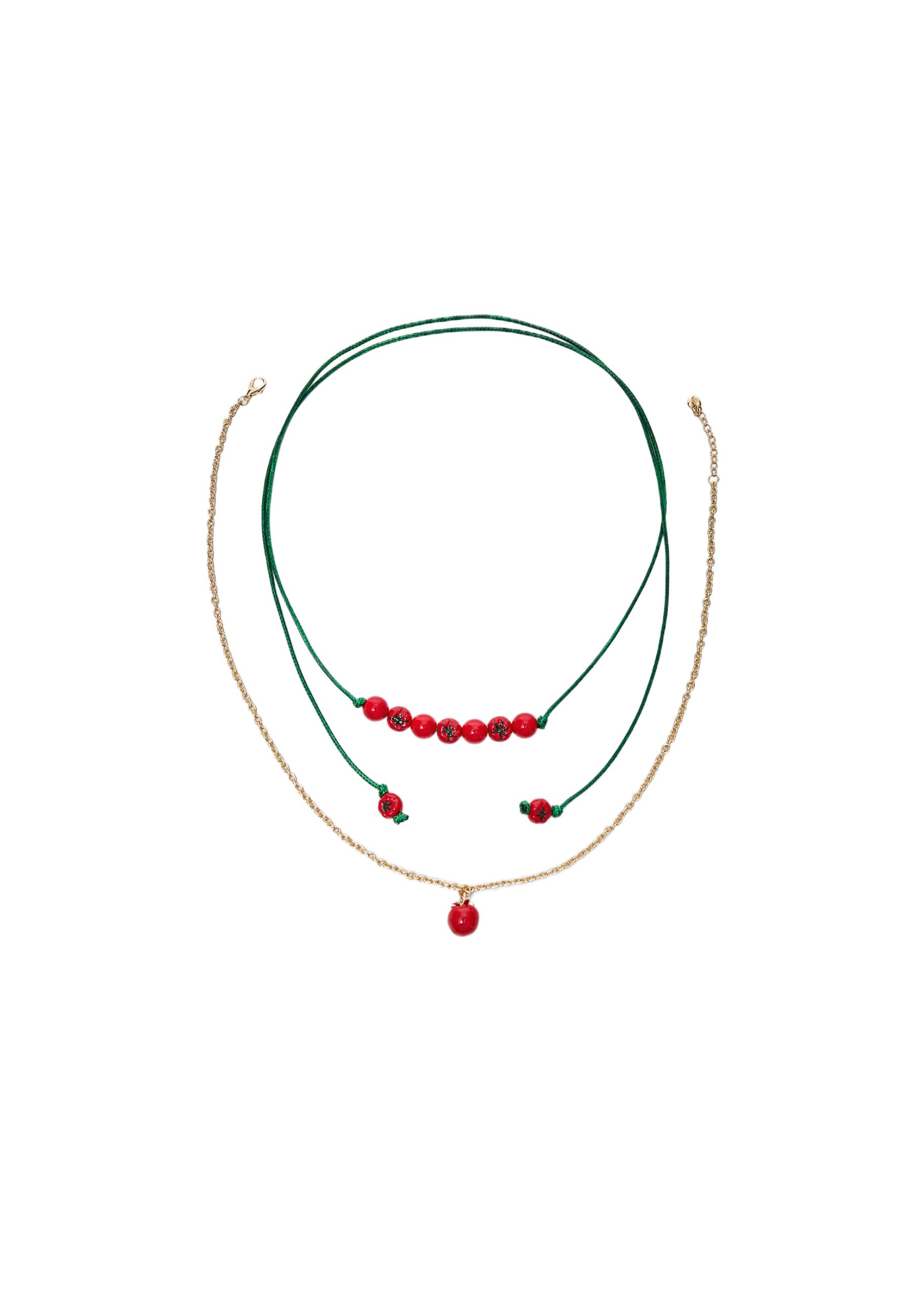 Set of 2 tomato necklaces — Red
