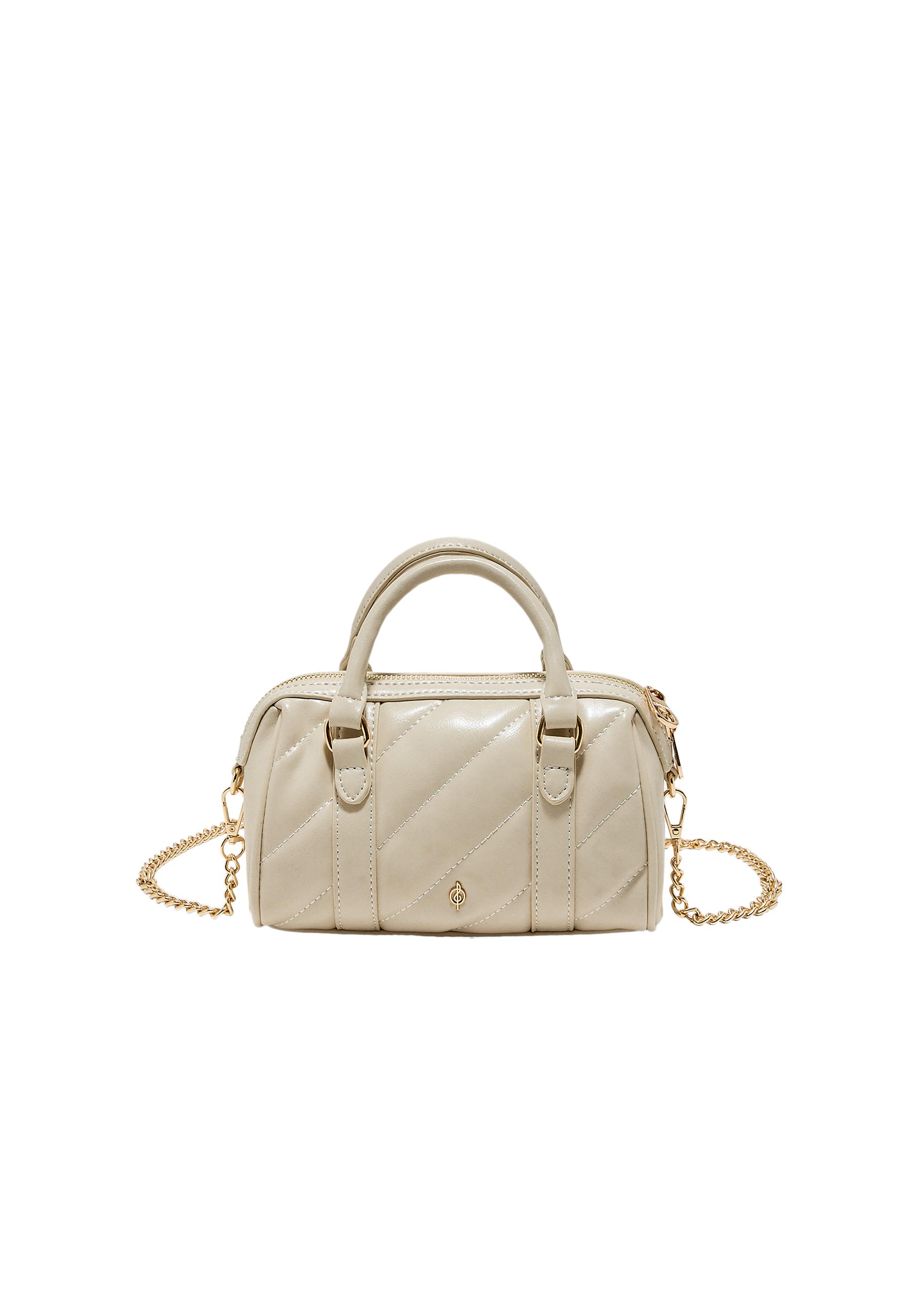 Quilted bowling bag — Ecru