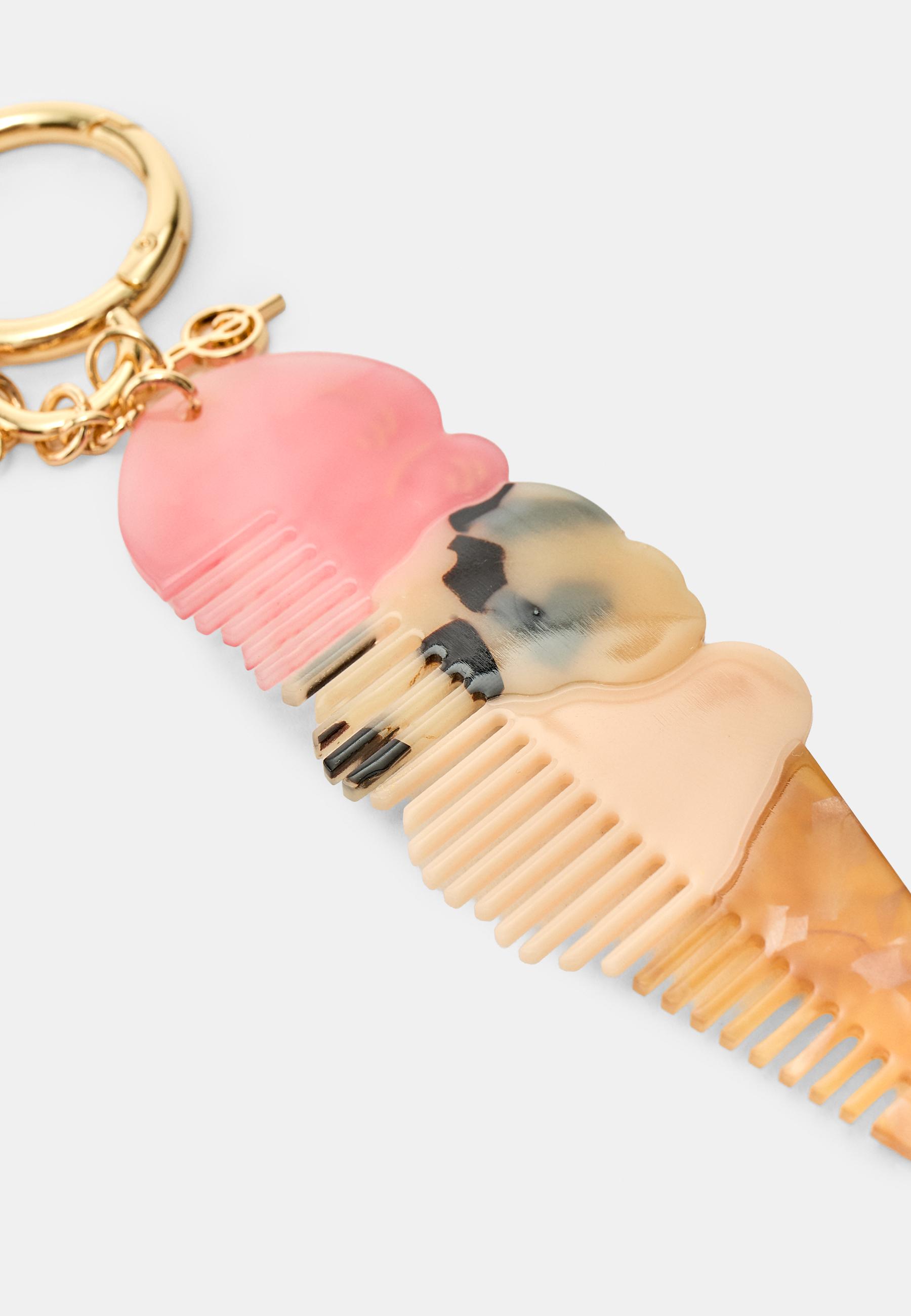 Ice Cream Charm Keyring — Pink
