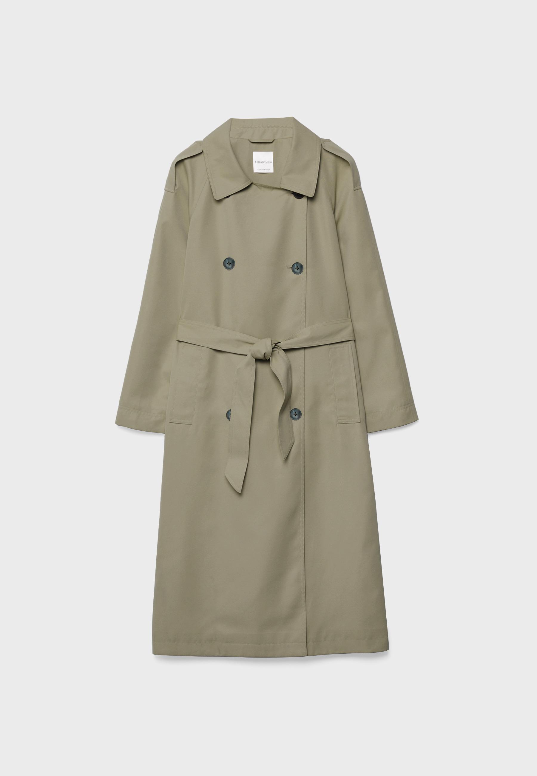 Long flowing trench coat — Khaki