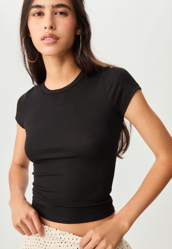 ribbed short sleeve t shirt