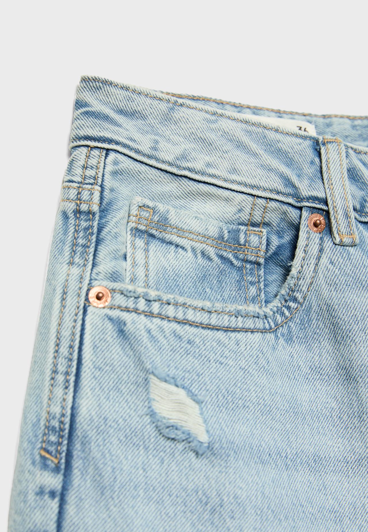 D92 Ripped straight wide-leg jeans — LIGHT BLEACH