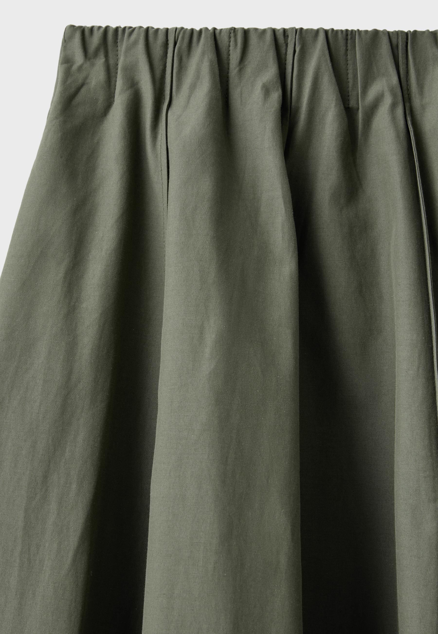 Poplin seamed A-line skirt — Khaki