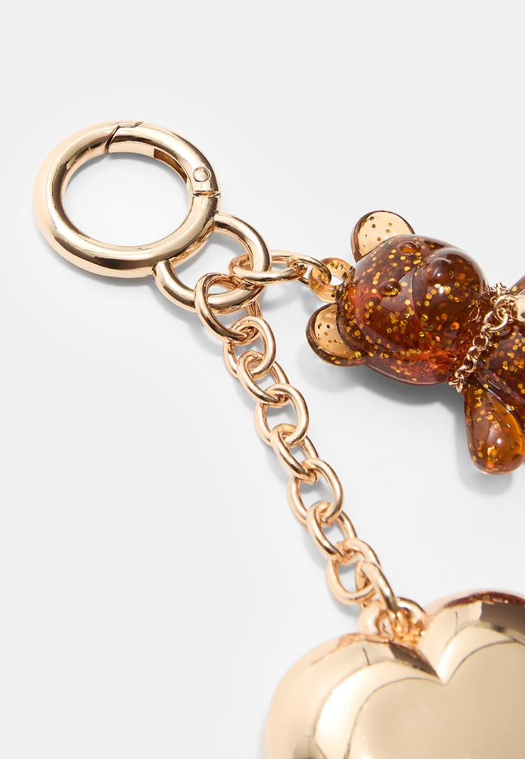 metallic bear charm