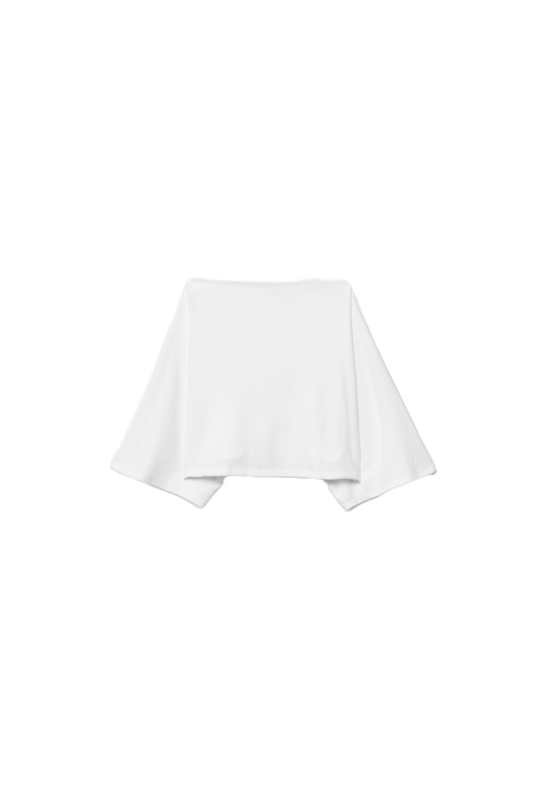 Boat neck cape top — Ecru