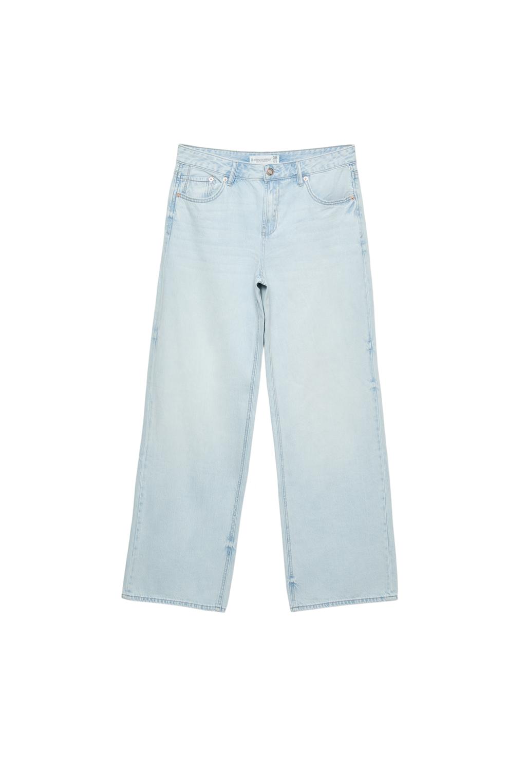 D91 Jeans mit tiefem, weitem Bein
