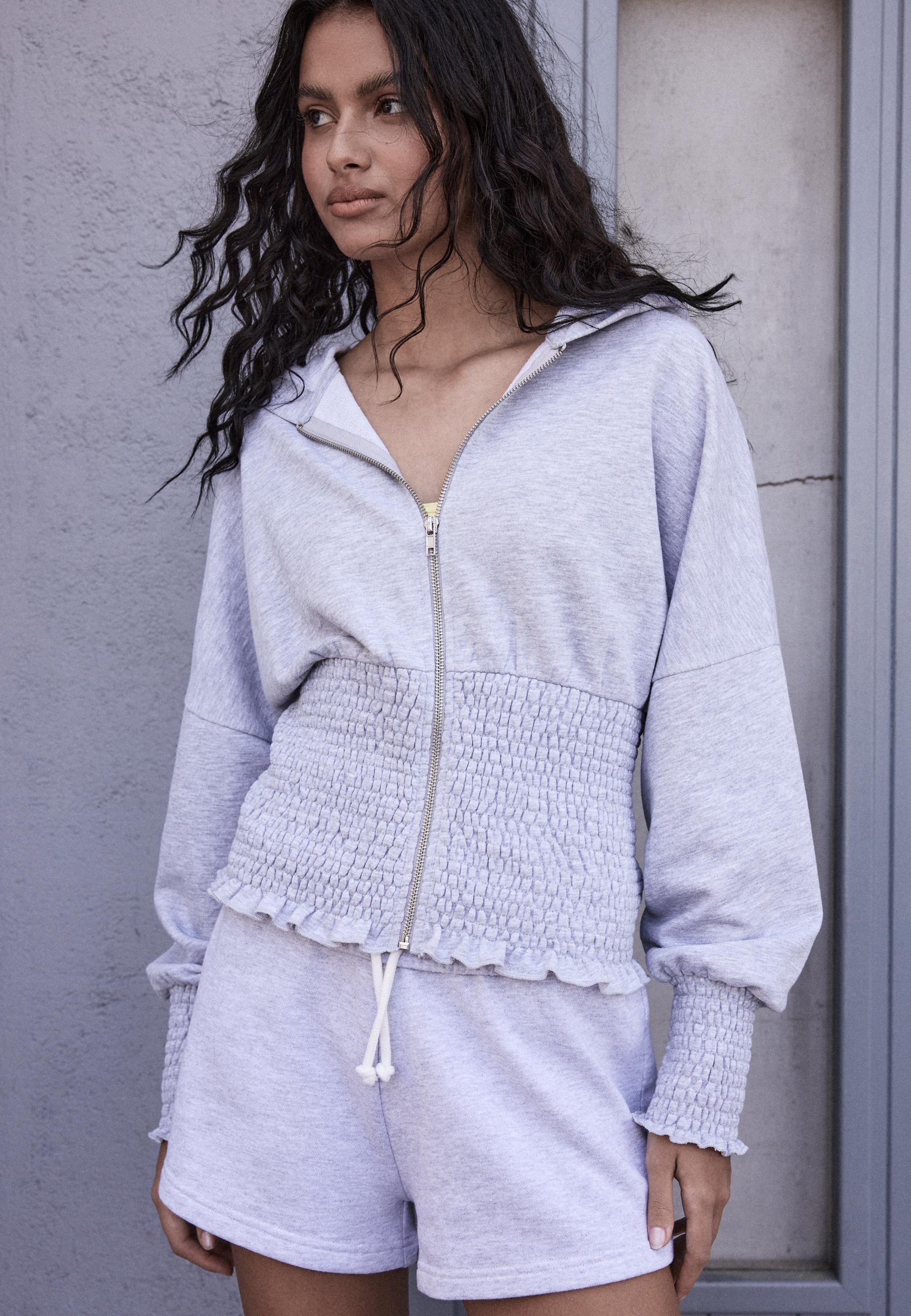 Zip-up Hoodie — Grey melange