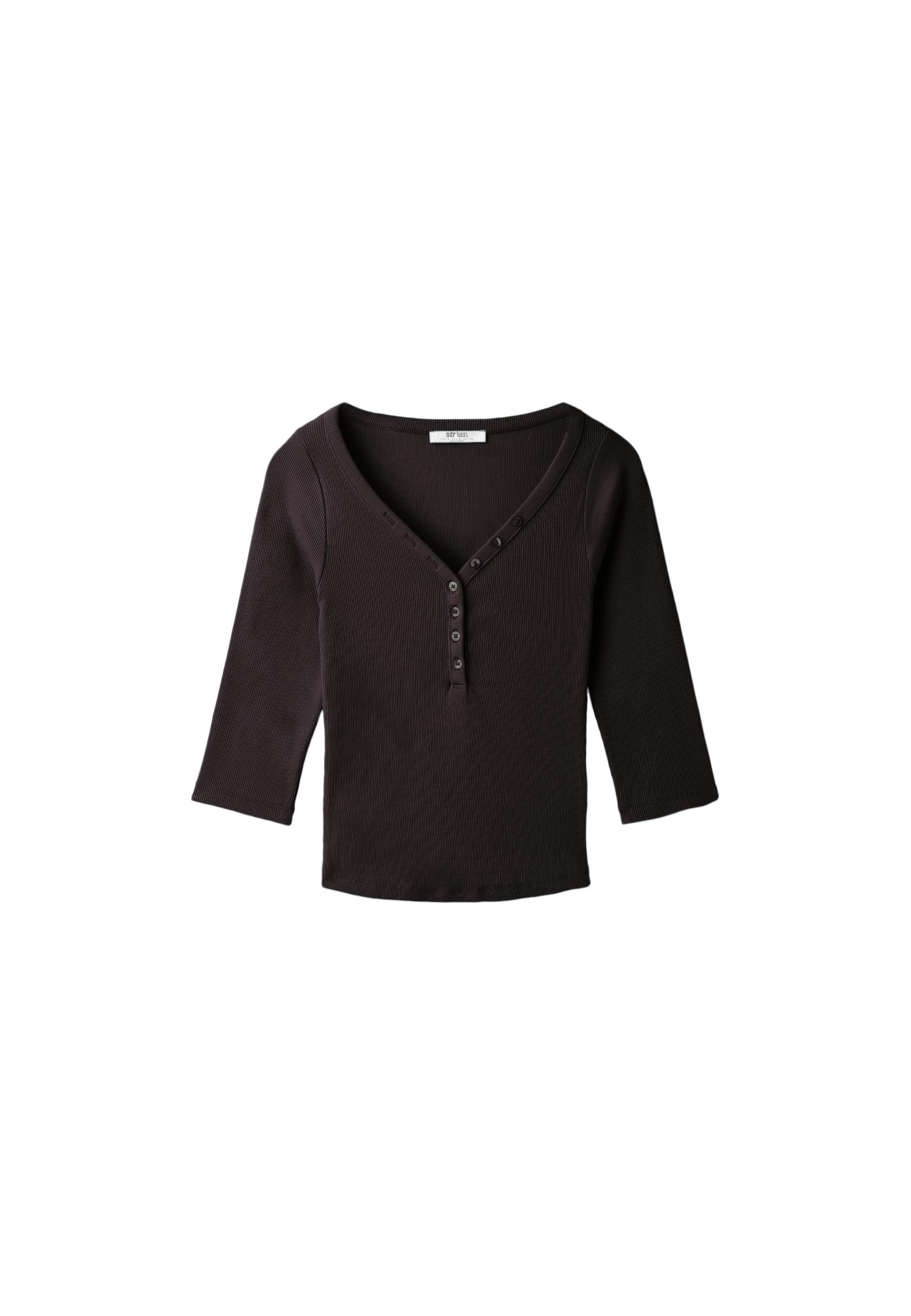 Stradivarius Düğmeli t-shirt görsel 3