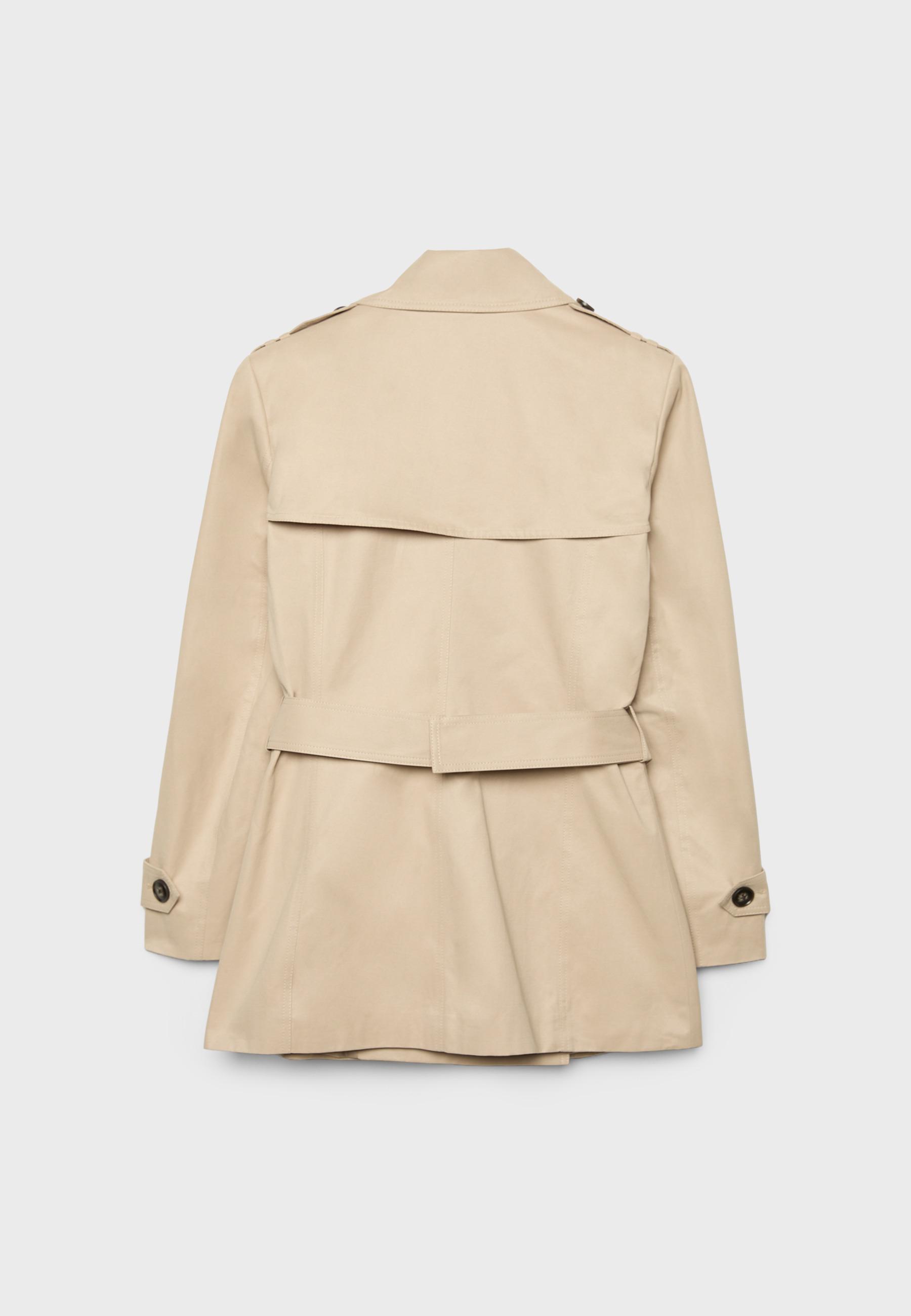 Short basic trench coat — Stone