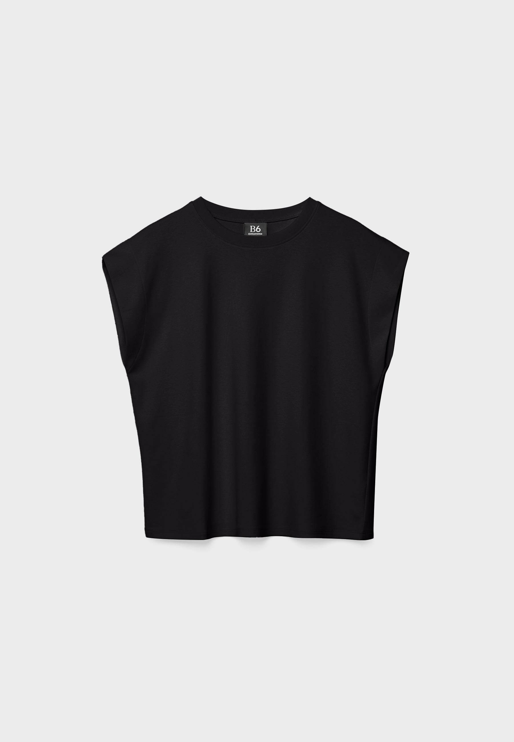 B06 Basic dropped-shoulder T-shirt — Black