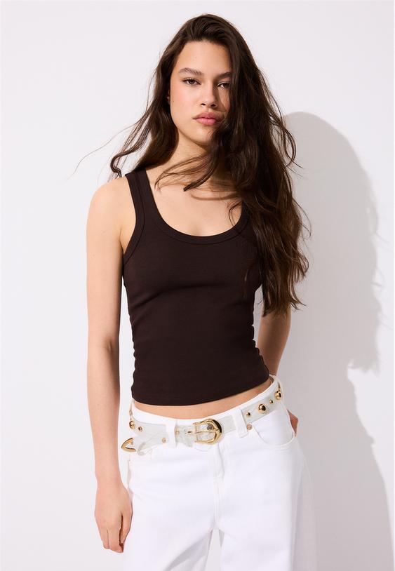 transparante riem met ronde studs