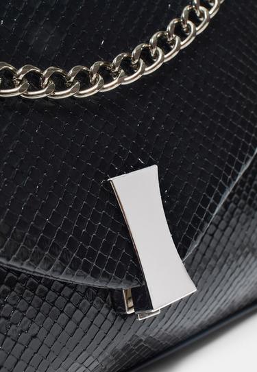 Snakeskin print crossbody bag — Black 5